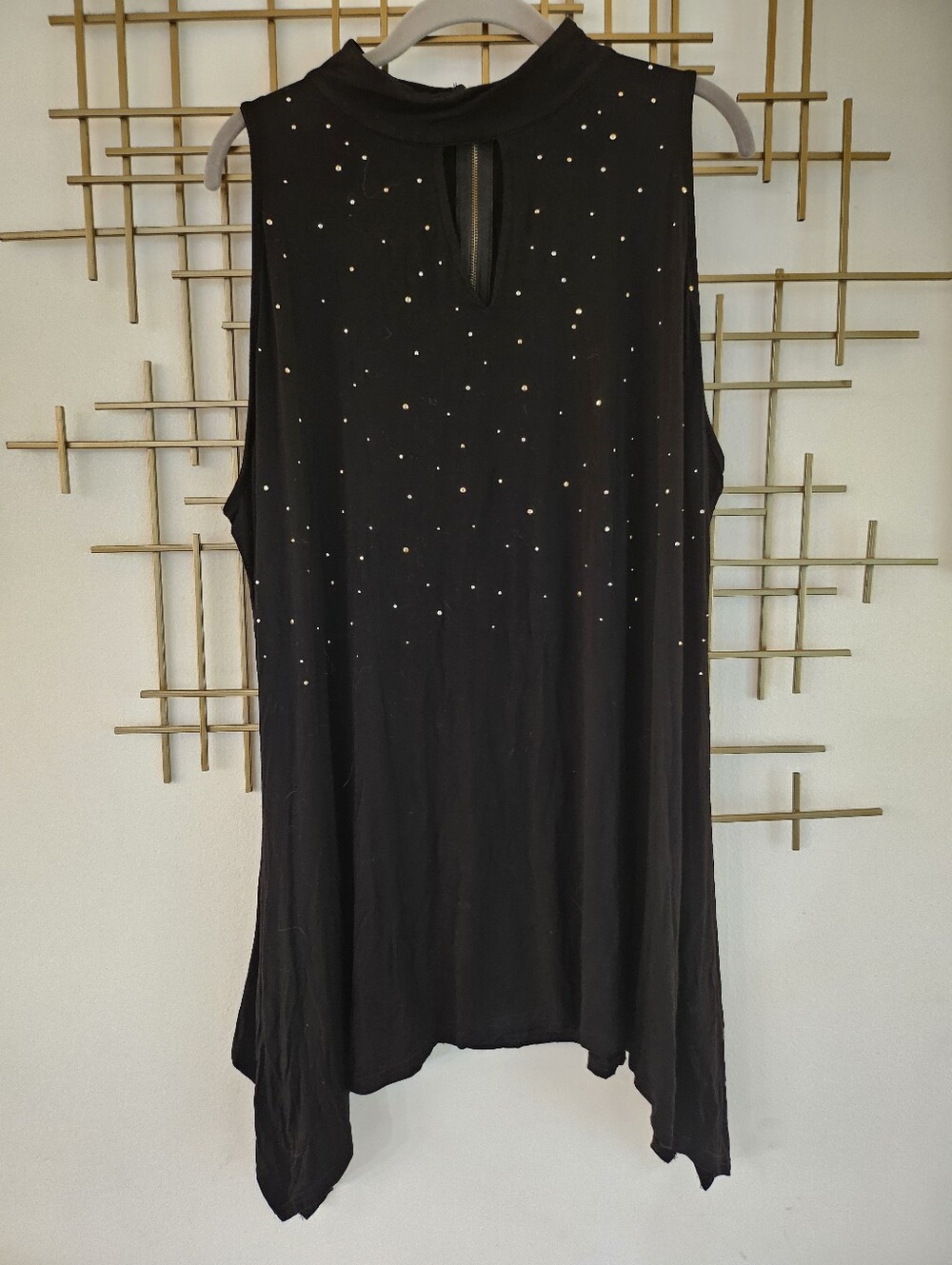 3X- Belldini-  Black Sleeveless Tunic with Studded Detail